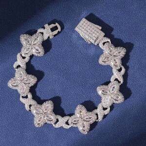 Iced Out Infinity Clover Bracelet 8876